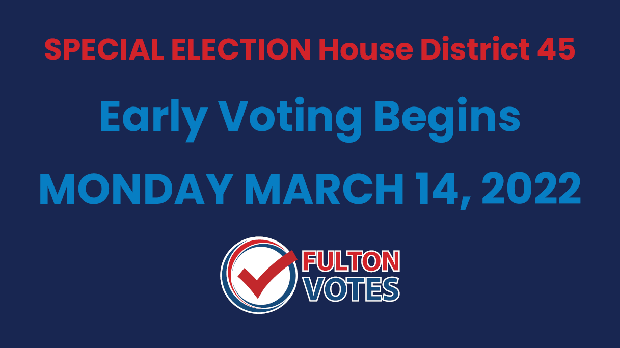 early voting begins March 14 text in blue background