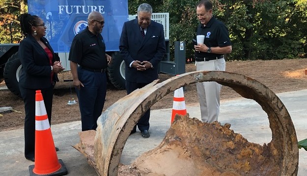 County leaders inspect pipe replaced 