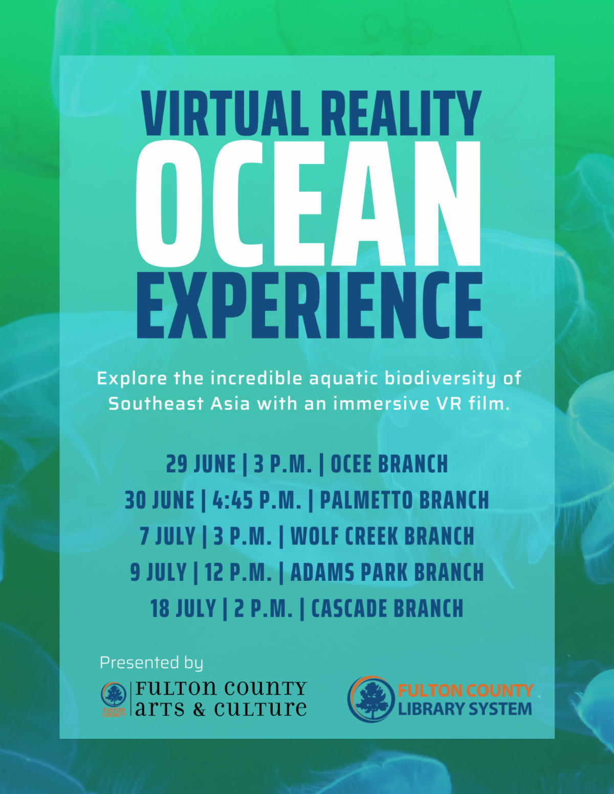 A flyer about VR ocean experience