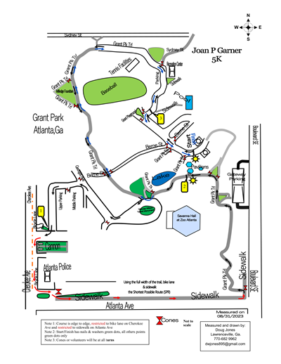 Joan Gardner 5k walk run map